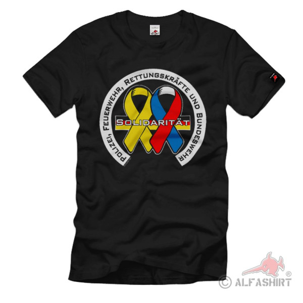 Solidarity ribbon with Police Fire Brigade Bundeswehr T-Shirt # 35656