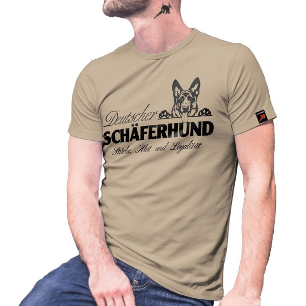 Deutscher Schäferhund Eigenschaft Stärke Mut und Loyalität DSH Hund Kamerad - T Shirt #29030
