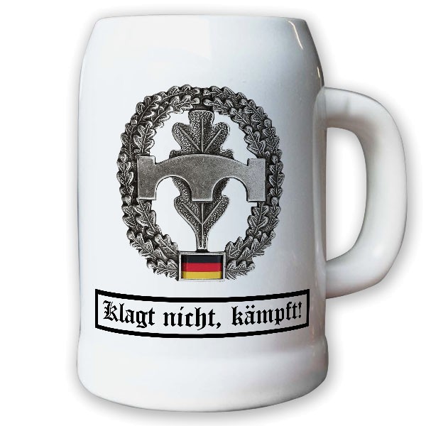 Krug / Bierkrug 0,5l -Barettabezeichen Pioniere Truppe Pios Bundeswehr #10926
