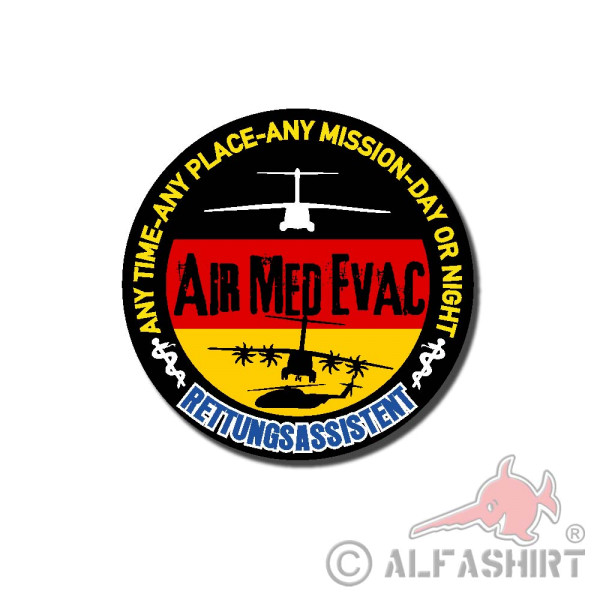 Sticker Air Med Evac Rescue Assistant Service Air Rescue 7.5cm # A4736