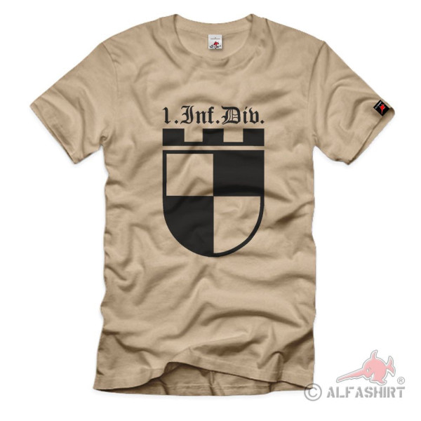 1 Infdiv 1 Infanterie Division Wh Wappen Abzeichen Emblem - T Shirt #3049