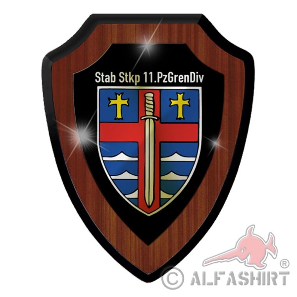 Wappenschild Stab StKp 11 PzGrenDiv Wappen Bundeswehr Abzeichen #38497