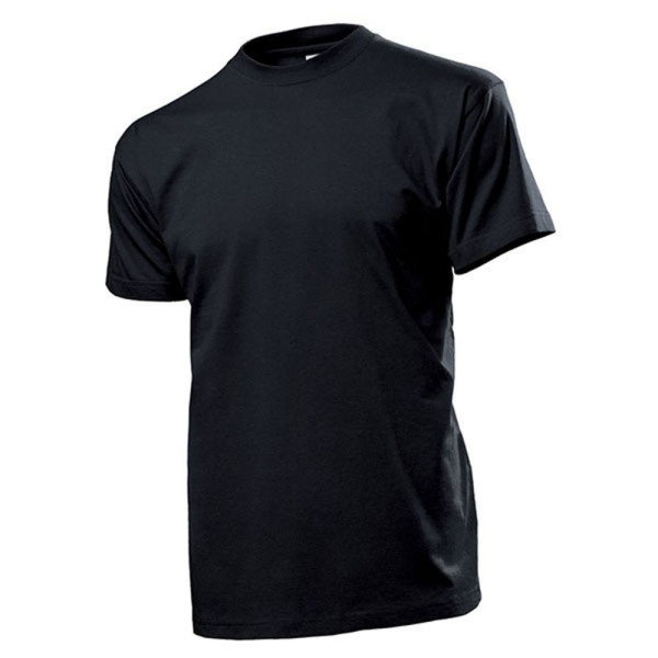 T-Shirt schwarz Herren Rundhals 100% Ringspinn-Baumwolle Jersey 185 g-m² #12823