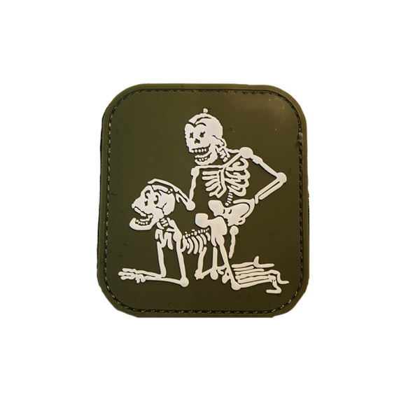 Doggystyle Olive Sklette Position Airsoft Morale 3D Rubber Patch 7x7cm # 29060