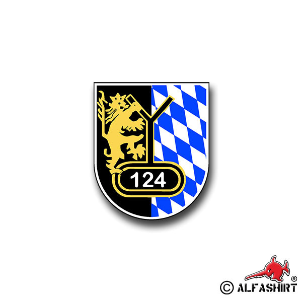 Aufkleber/Sticker PzBtl 124 Panzer Bataillon Grafenwöhr Leo Wappen 6x7cm A1186