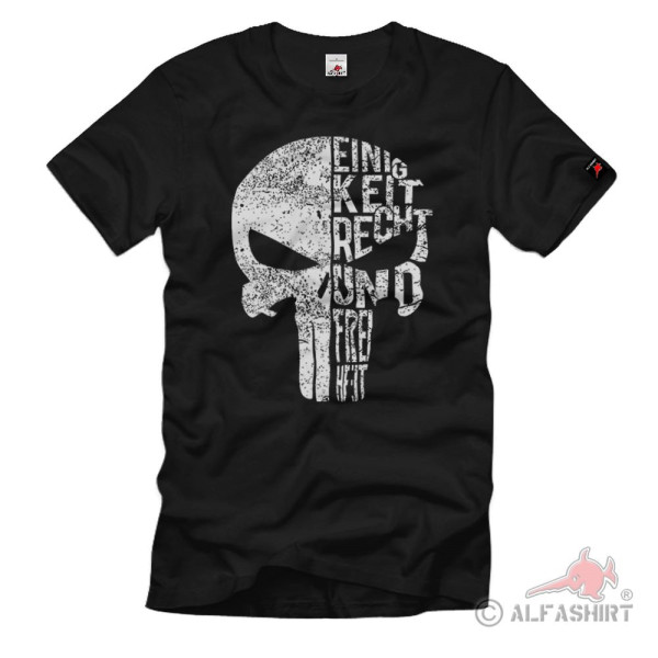 Skull Einigkeit Recht und Freiheit Deutschland Bundeswehr Tactical T-Shirt#37370