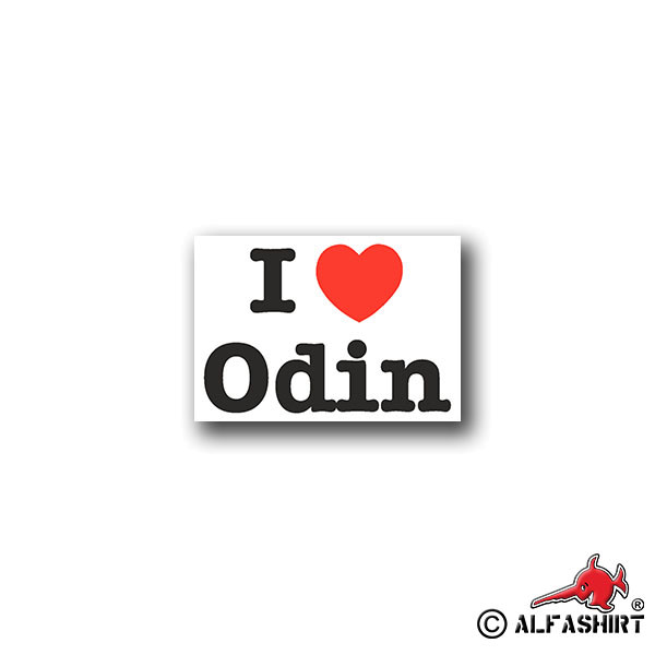 Sticker I love Odin Love Love Heart God Godfather 10x7cm A923