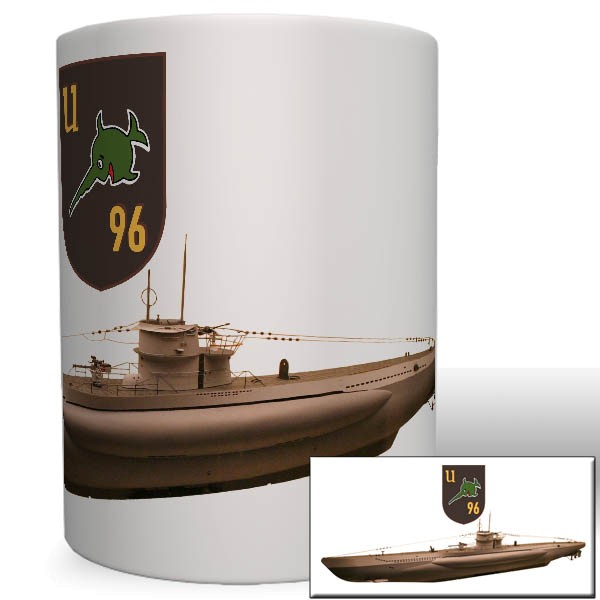 UBoot 96 Marine WK 2 Unterseeboot Schwertfisch Sägefisch Wappen Tasse #3608