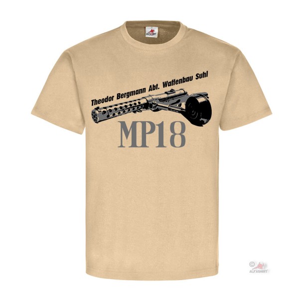 MP18 Grabenfeger Bergmann Maschinenpistole Grabenkampf Suhl - T Shirt #18418