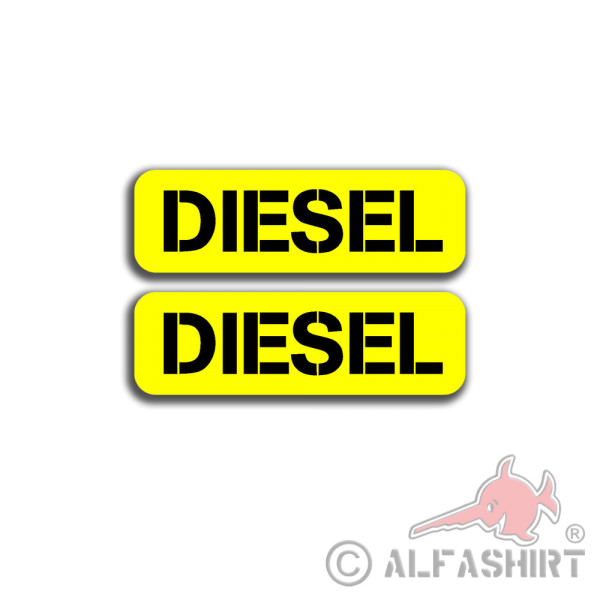 Sticker diesel black yellow fuel cap tank note lettering 2x6x2cm #A5988