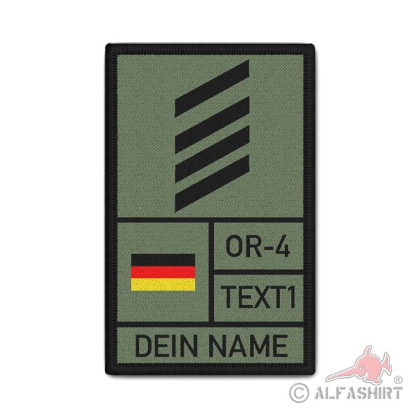 HG mit Namen Hauptgefreiter Bundeswehr Dienstgrad Abzeichen Klett #38617