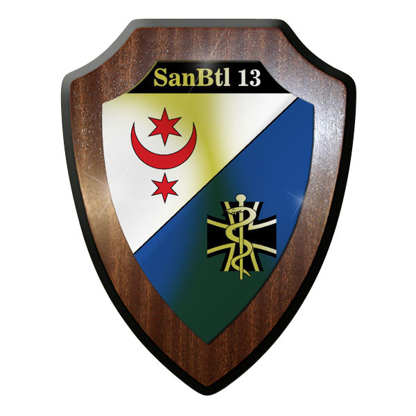 Wappenschild / Wandschild -SanBtl 13 Sanitätsbataillon Sani Soldaten BW #9629