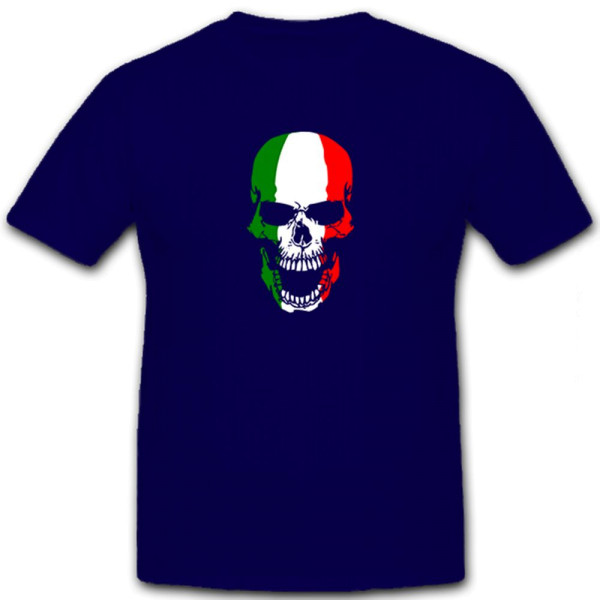 Italien Italia Flagge Fahne Land Heimat Skull bandiera patria - T Shirt #6483