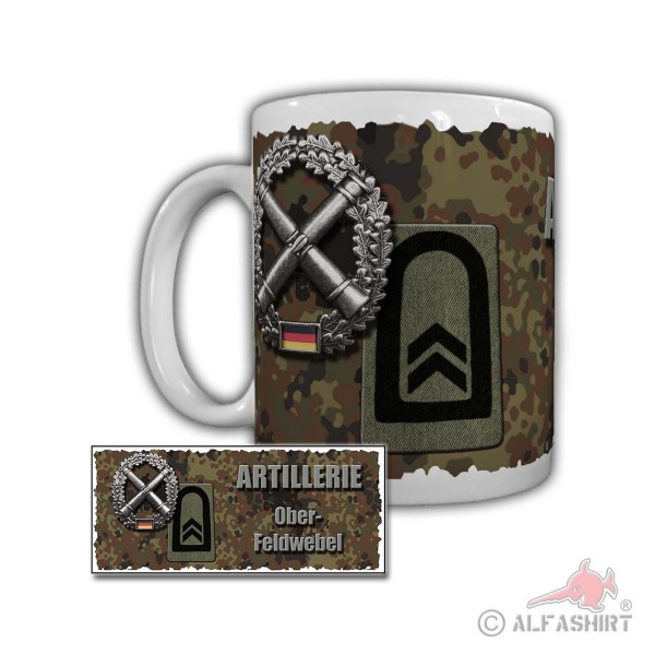 Tasse Artillerietruppe Oberfeldwebel ArtBrig 100 Mühlhausen Bundeswehr #29377