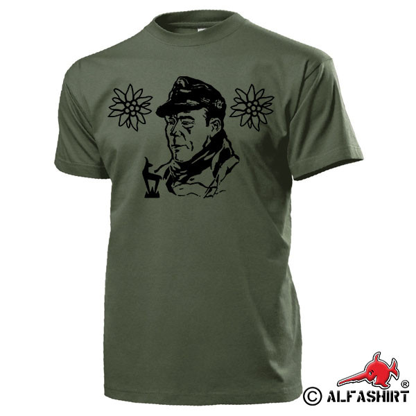 Gebirgsjäger Veteran BW Edelweiss Blume Gams Alpen GebJg - T Shirt #17488