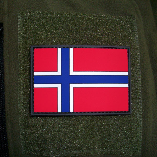 3D Rubber Patch Norway Norway Norge Armed Forces Army Flag PVC 8x5cm # 16260
