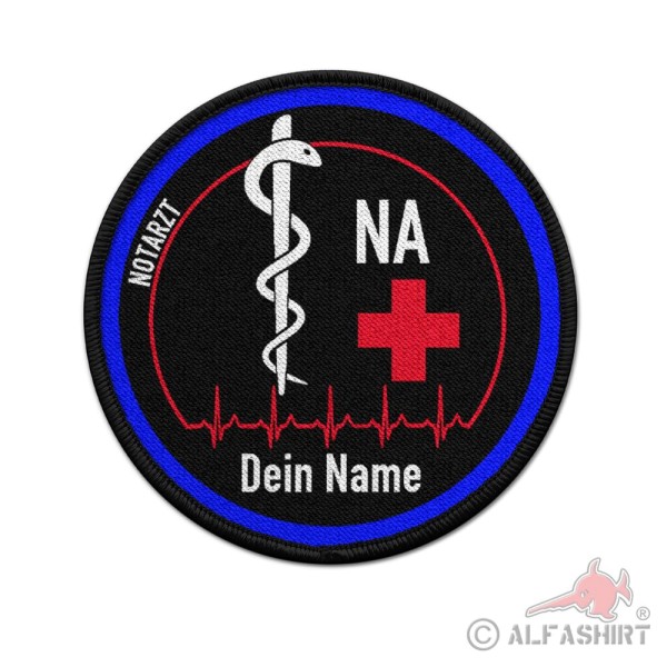 Patch NA Personalisiert Notarzt Notfallsanitäter Medical Dein Name 75mm #38544