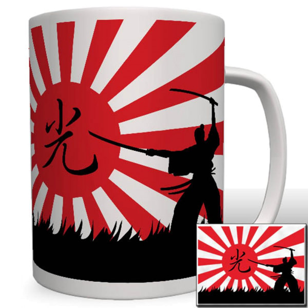 Samurai Krieger Japan Flagge Fahne Sonne Kung-Fu Karate Kampfsport Tasse #16540