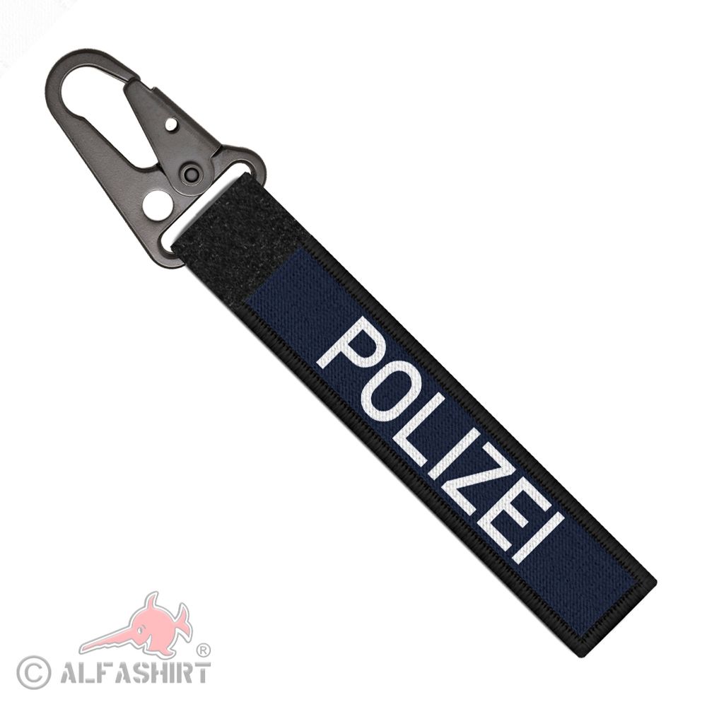 Polizei Schlüsselanhänger Schulterstück blau 4 Sterne golden (i984