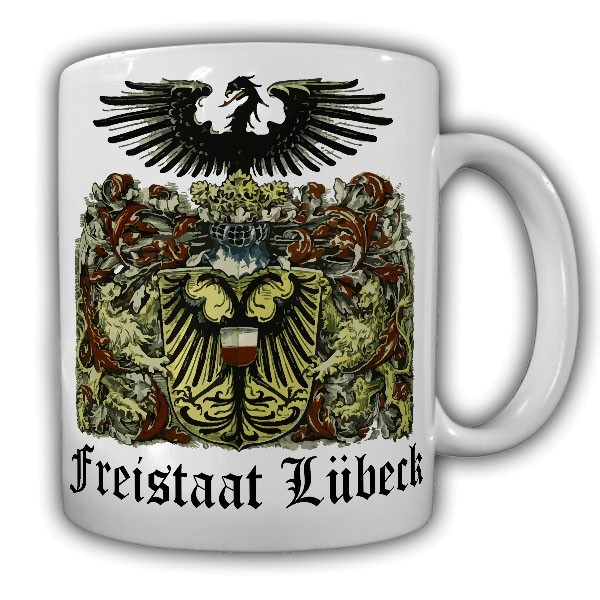 Tasse Freistaat Lübeck Hansestadt Wappen Abzeichen Heimat Kaffee Becher #20753