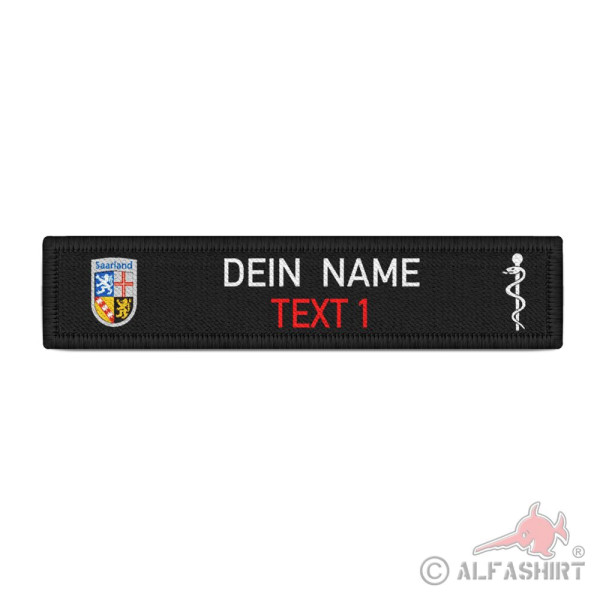 Paramedic Saarland name tag fire department personalized #41020