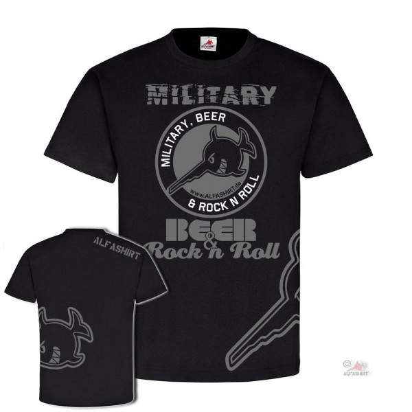 Military Beer & Rock n Roll Fan Militär Fahrzeug Treffen Army T Shirt #18665