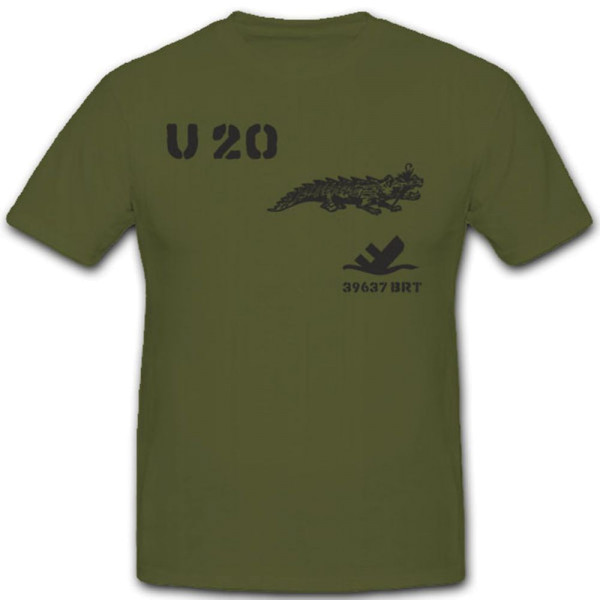 U 20 Boot Krokodil Regenschirm Turmwappen U 20 Militär - T Shirt #4159