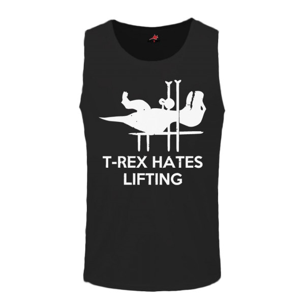 T-REX HATES LIFTING - Sports Fitness Fun Fun Humor - Tank Top # 11345