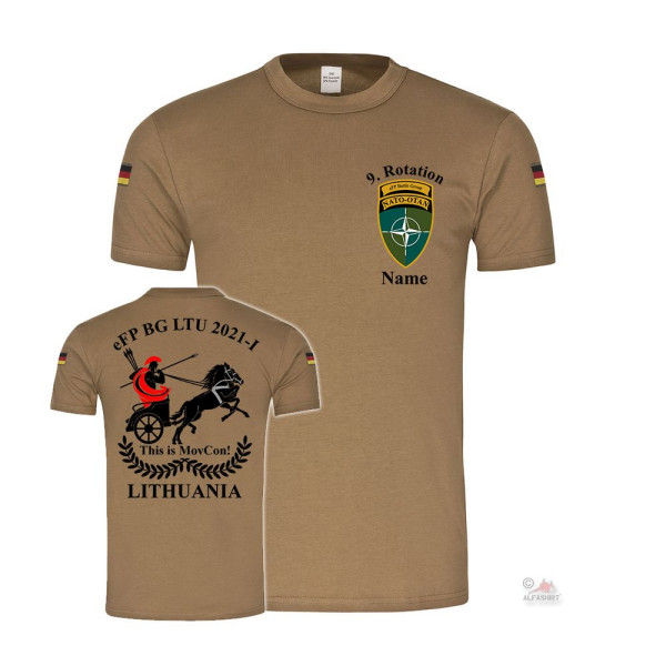 BW Tropen 9 Rotation Lithuania mit Namen eFP BG LTU 2021-1 T-Shirt DEU#37299