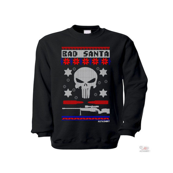Pullover Bad Santa Ugly Christmas Sweater Bestrafer Schädel#36169
