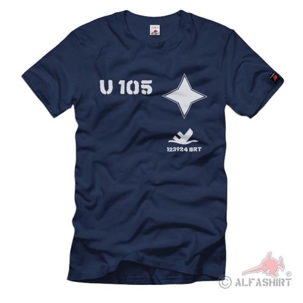 U Boot 105 Wh Military WW Submarine Navy Crest Badge T Shirt # 3108