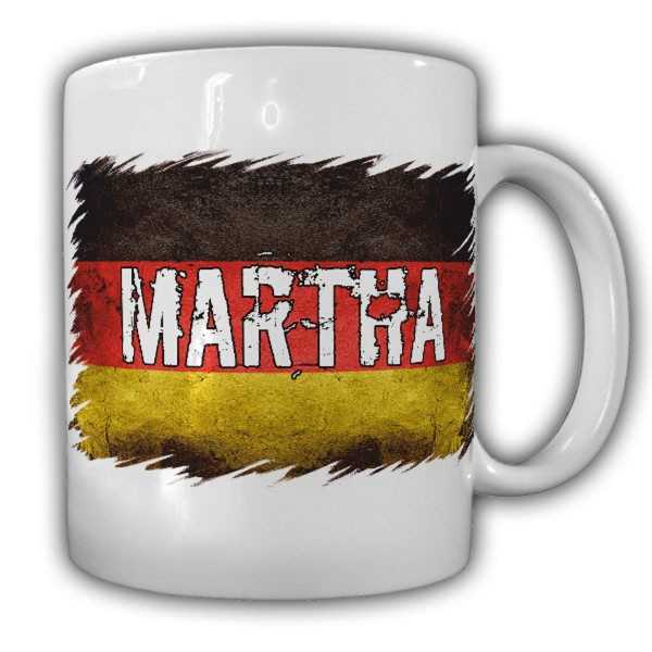 Tasse Martha Kaffebecher Deutschland Schwarz Rot Gold Name Wappen #22191