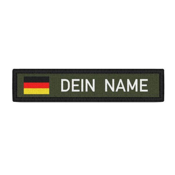 Namenspatch Deutschland Oliv Name Patch Aufnäher Wunschname Germany Klett#25285