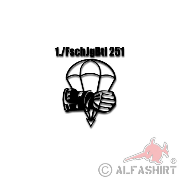 1 FschJgBtl 251 Calw Kompanie Abzeichen Fallschirmjäger Aufkleber 10x6cm #A4559