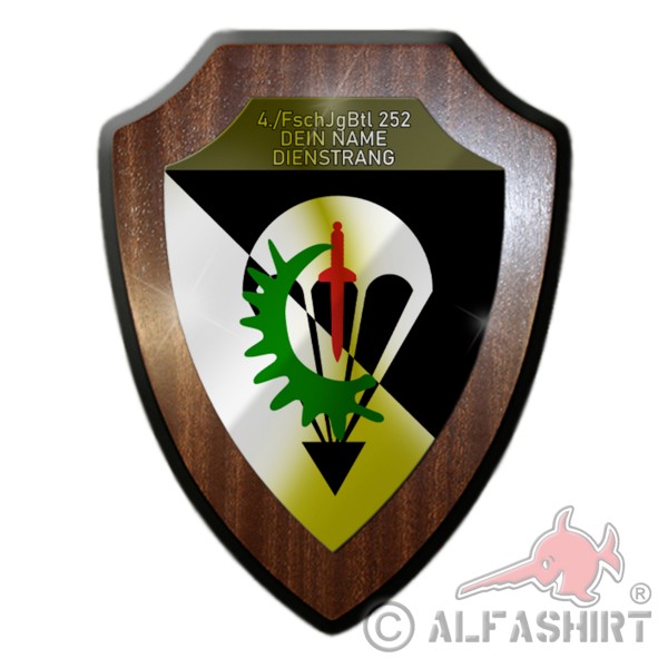 Heraldic shield - 4 FschJgBtl 252 Personalized Name Rank Falli # 36153