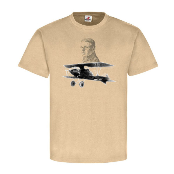 Oswald Boelcke Jagdflieger Dicta Doppeldecker Flugzeug Albatros T-Shirt #20310