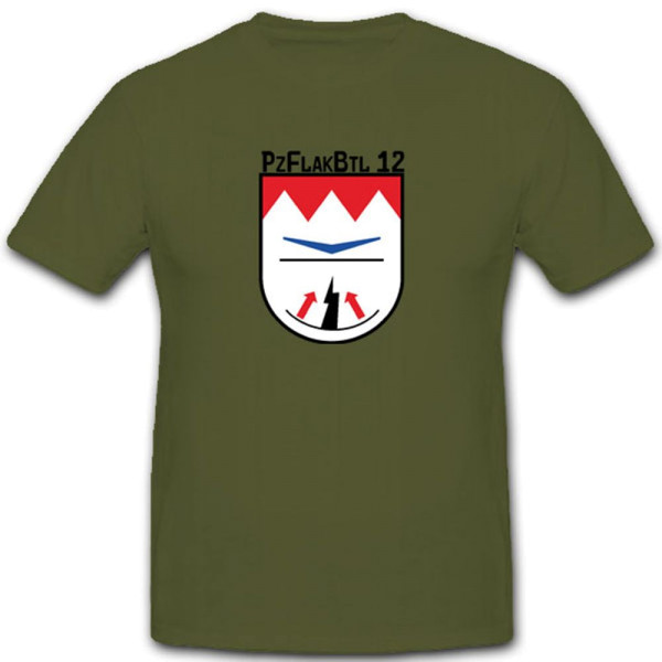 Pzflakbtl 12 Heer WK WH Einheit Wappen Bundeswehr T Shirt #2884