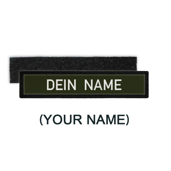 Namenschild Patch oliv-grün Uniform personalisiert individuell Namen #24126