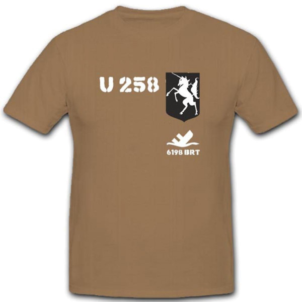 UBoot 258 U258 Wh Wk Untersee Marine Schlachtschiff Einheit T Shirt #3110