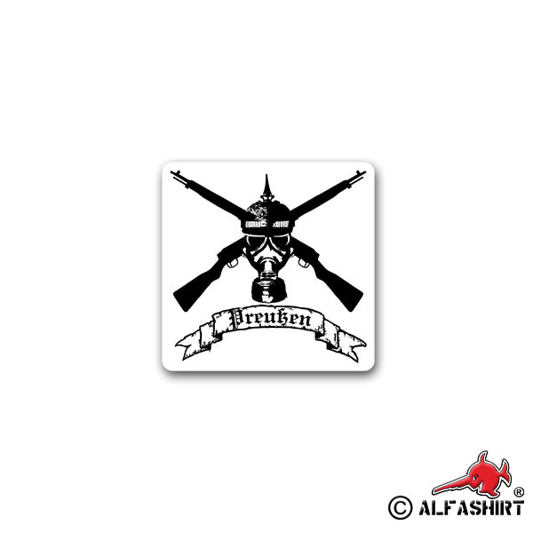 Sticker Prussian Soldier Gas Mask Rifle Prussia Weapon 7x7cm # A2347