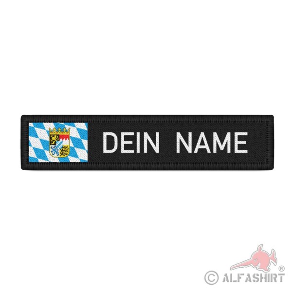 Namensschild Bayern Schwarz Name Patch Aufnäher Wunschname Germany #38608