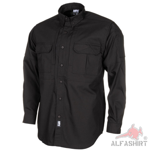 Teflon insert shirt ripstop long sleeve dirt water-repellent black #40525
