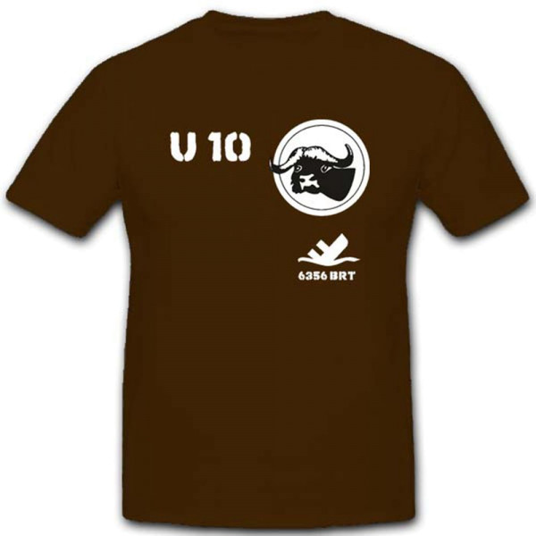 U Boot 10 U10 Unterseeboot Meer Schlachtschiff Wappen Abzeichen - T Shirt #3003