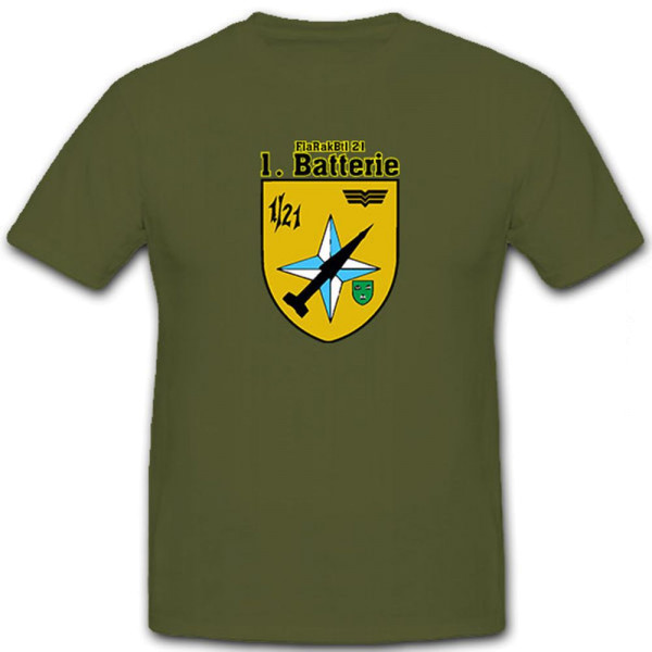 FlaRakBtl 21 1te Batterie Flugabwehrraketenbataillon Bundeswehr - T Shirt #12774