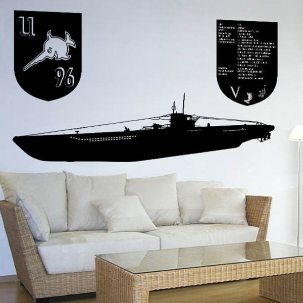 Wk Marine Wappen Untersee Boot Emblem Teufel Militär UBoot (ca. 160x90cm ) #3602
