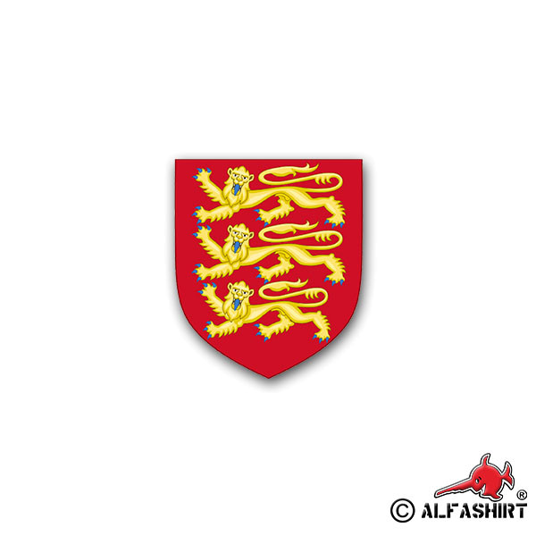 Sticker Coat of Arms England three lions lion Normandy 6x7cm A2086