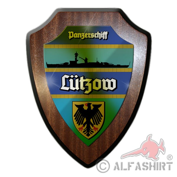 Heraldic shield armored ship Lützow Germany-class silhouette coat of arms # 12070