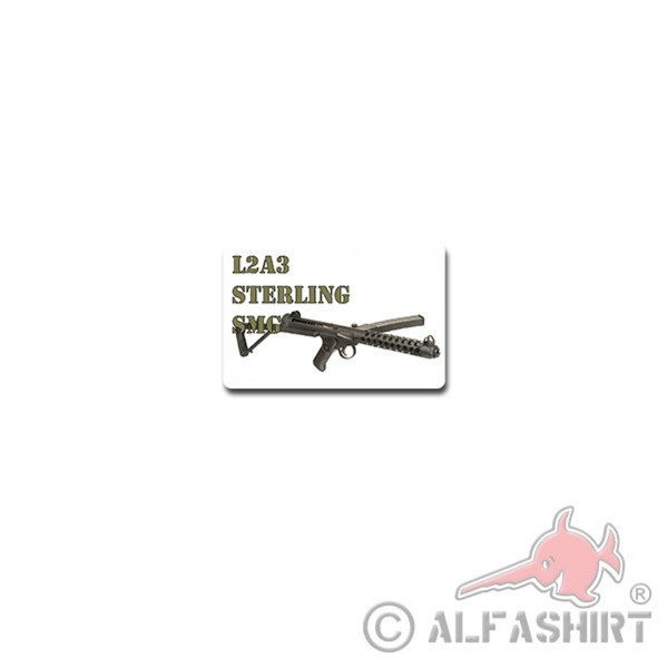 Sterling-Maschinenpistole Aufkleber Sticker Rückstoßlader 11x7cm#A3968
