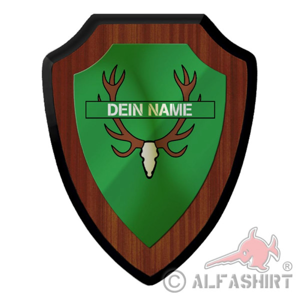 Wappenschild - Jagdschutz personalisiert Förster Jäger Revier Wald Jagd #40516