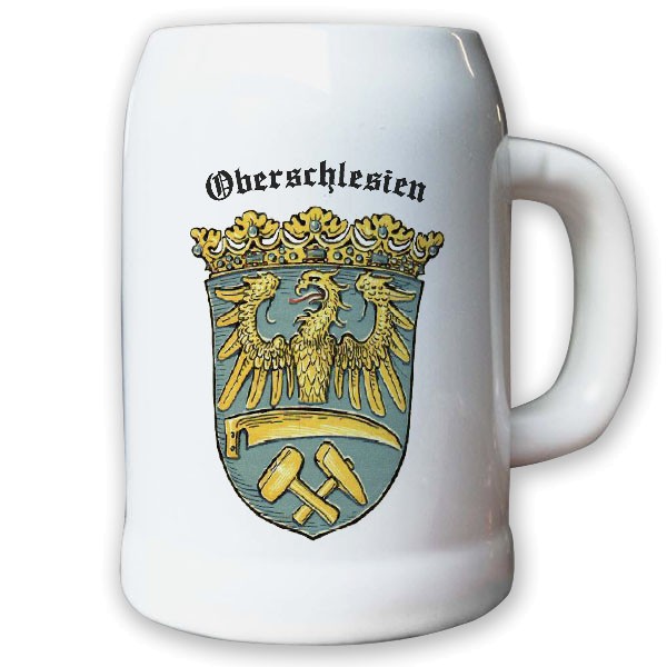 Krug / Bierkrug 0,5l - Provinz Oberschlesien Landeswappen Stadtwappen #9492